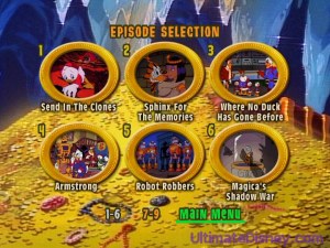 A page from Disc 1's Episode Selection menu